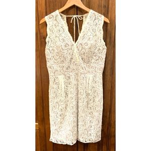 Belsoie Vintage Ivory Off White Lace Dress Sz 14